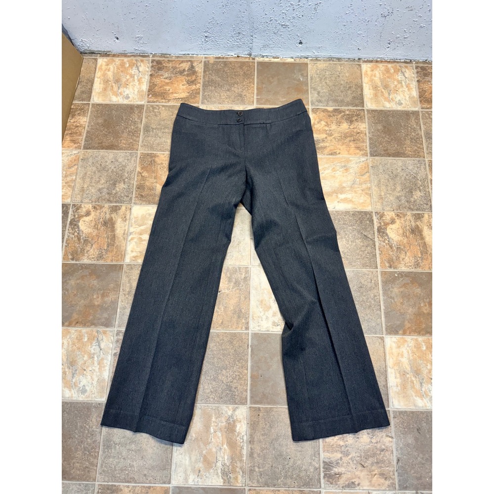 Talbots Signature Flare Dress Pants Charcoal Gray Wide Leg Trousers Womens 8